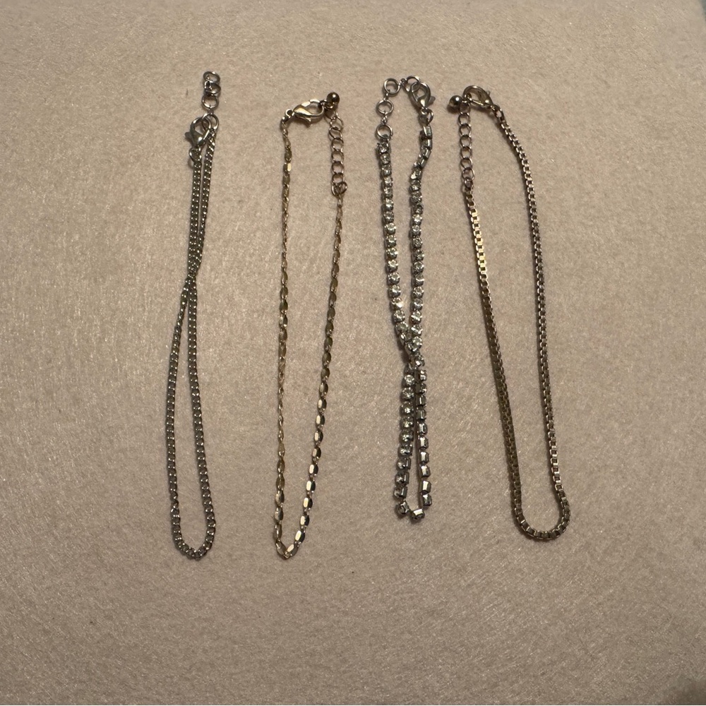 Gold and Silver Anklet Set